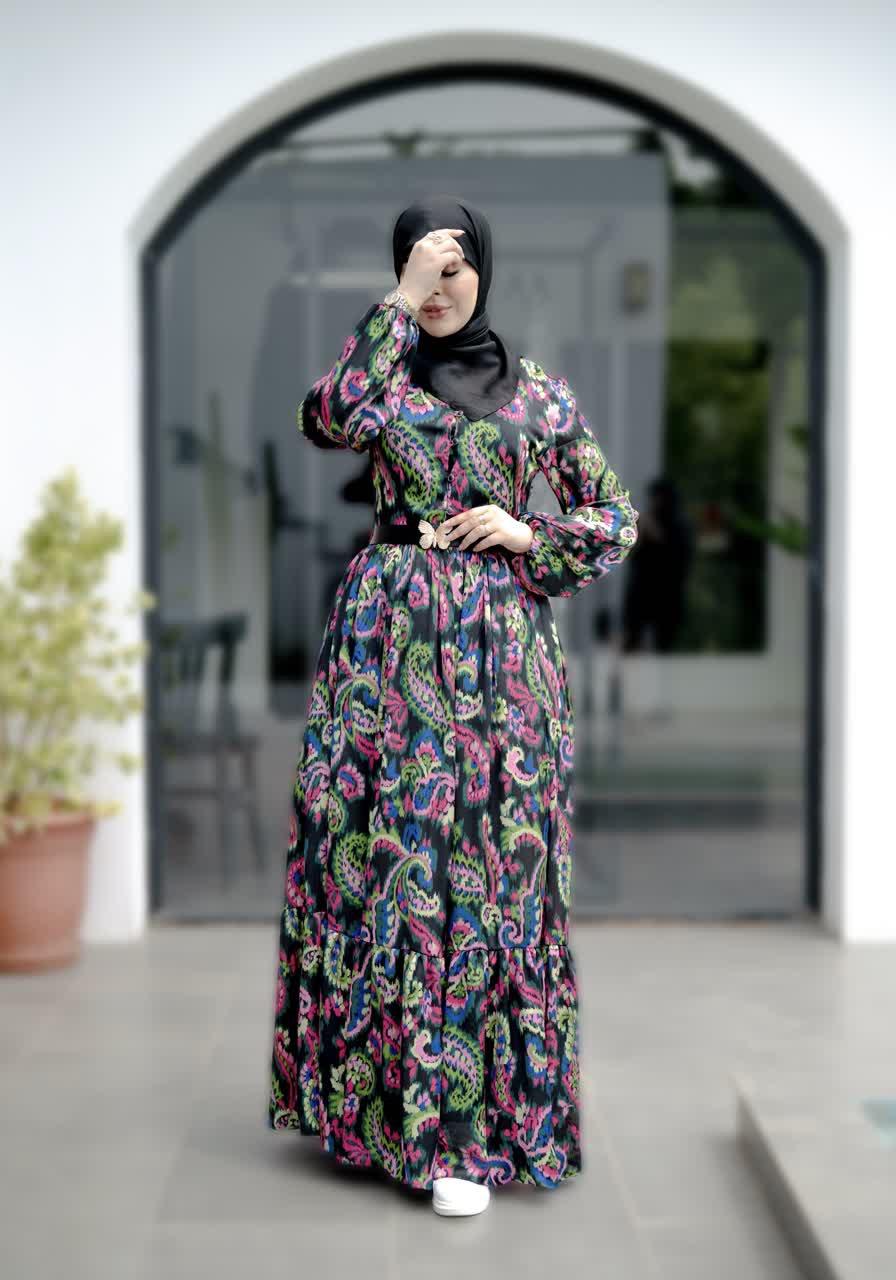 پیراهن ساحلی مشکی رنگی